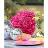 DECORATION FLEURS HORTENSIA GEANTE FUCHSIA SUR TIGE 35 CM X 150 CM