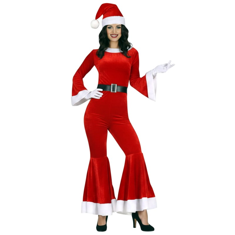 DEGUISEMENT FEMME MERE NOEL MARIA COMBINAISON ROUGE TAILLE S
