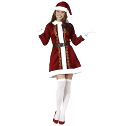 DEGUISEMENT FEMME MERE NOEL ROUGE ET OR ROBE COURTE TAILLE M