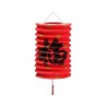 1 LAMPION CHINOIS CYLINDRIQUE 16 CM ROUGE DECOR NOIR ET OR