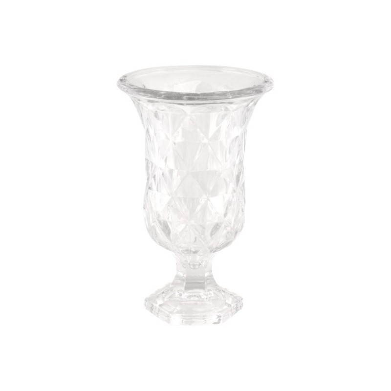 VASE VERRE VENISE TRANSPARENT 17.8CM X 17.8CM X 28.5CM