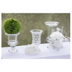 VASE VERRE VENISE TRANSPARENT 17.8CM X 17.8CM X 28.5CM