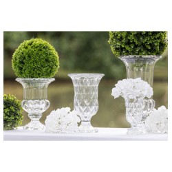 VASE VERRE VENISE TRANSPARENT 17.8CM X 17.8CM X 28.5CM