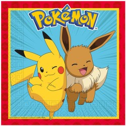 20 SERVIETTES PAPIER POKEMON GO PIKACHU EN COULEURS 33 X 33 CM