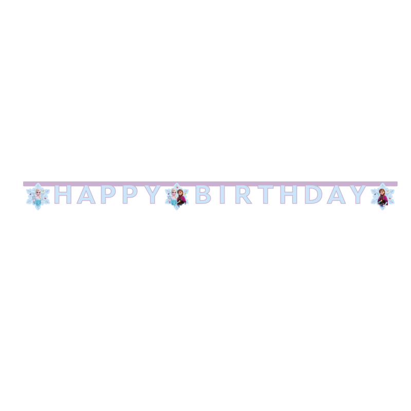 GUIRLANDE LETTRES HAPPY BIRTHDAY LA REINE DES NEIGES OU FROZEN 16 CM X 2 M