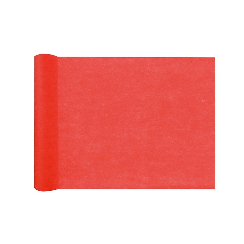 CHEMIN DE TABLE INTISSE 30 CM X 25 M ROUGE