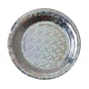10 ASSIETTES RONDES SCINTILLANTES ARGENT 23 CM