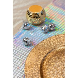 SOUS-ASSIETTE EFFET BOULE A FACETTES OR DIAMETRE 33CM