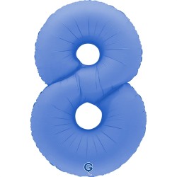 BALLON METALLIQUE CHIFFRE 8 BLEU LOTUS 102 CM 