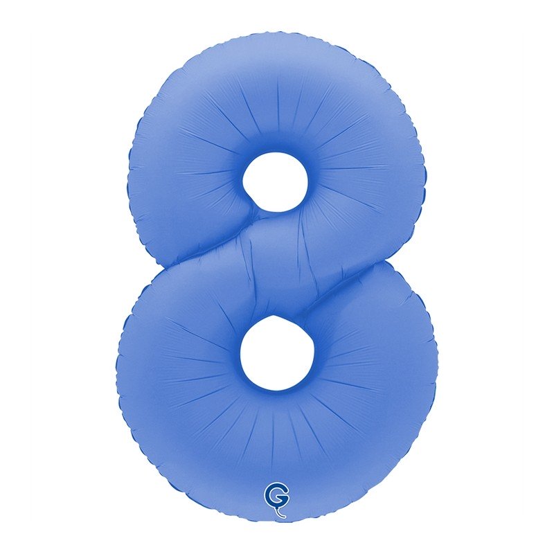 BALLON METALLIQUE CHIFFRE 8 BLEU LOTUS 102 CM 