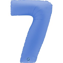 BALLON METALLIQUE CHIFFRE 7 BLEU LOTUS 102 CM 