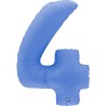 BALLON METALLIQUE CHIFFRE 4 BLEU LOTUS 102 CM 