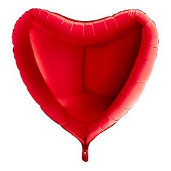 BALLON METALLIQUE COEUR ROUGE 91CM 36 "