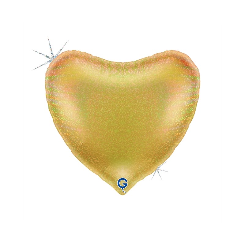 BALLON METALLIQUE COEUR OR GLITTER 91CM 36 "
