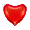 BALLON METALLIQUE COEUR ROUGE GLITTER 91 CM 36 "