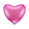 BALLON METALLIQUE COEUR FUCHSIA GLITTER 91 CM 36 "