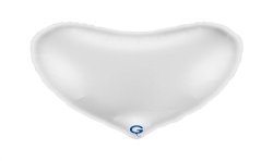 BALLON METALLIQUE COEUR BLANC 91 CM 36 "
