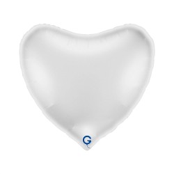 BALLON METALLIQUE COEUR BLANC 91 CM 36 "