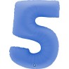 BALLON METALLIQUE CHIFFRE 5 BLEU LOTUS 102 CM 