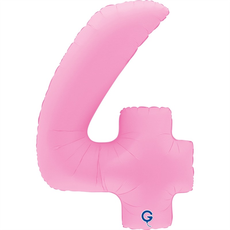 BALLON METALLIQUE CHIFFRE 4 ROSE SAKURA 102 CM 