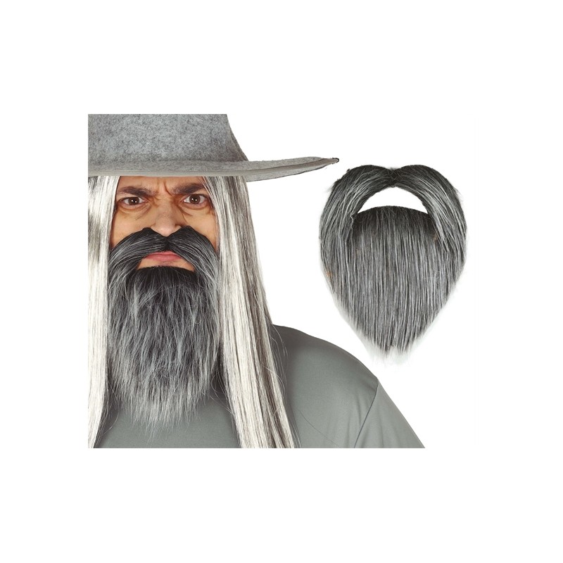 BARBE ET MOUSTACHE GRISES 