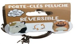 PORTE CLES PELUCHE REVERSIBLE CHAT KAWAI / TIGRE KAWAI