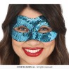 MASQUE LOUP SEQUINS BLEU TURQUOISE