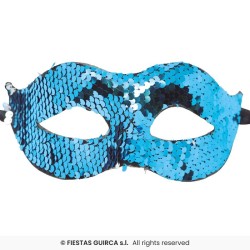 MASQUE LOUP SEQUINS BLEU TURQUOISE