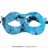 MASQUE LOUP SEQUINS BLEU TURQUOISE