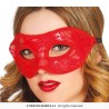 DEMI MASQUE LOUP DENTELLE ROUGE