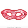 DEMI MASQUE LOUP DENTELLE ROUGE