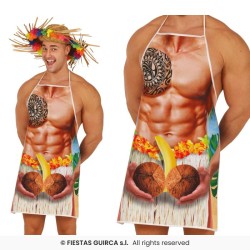 TABLIER HAWAI HOMME TATOUAGE MAORI ET NOIX DE COCO