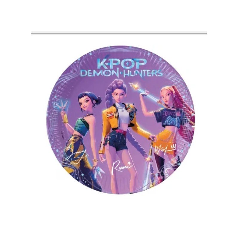 8 ASSIETTES EN CARTON DEMON HUNTER K POP 23 CM
