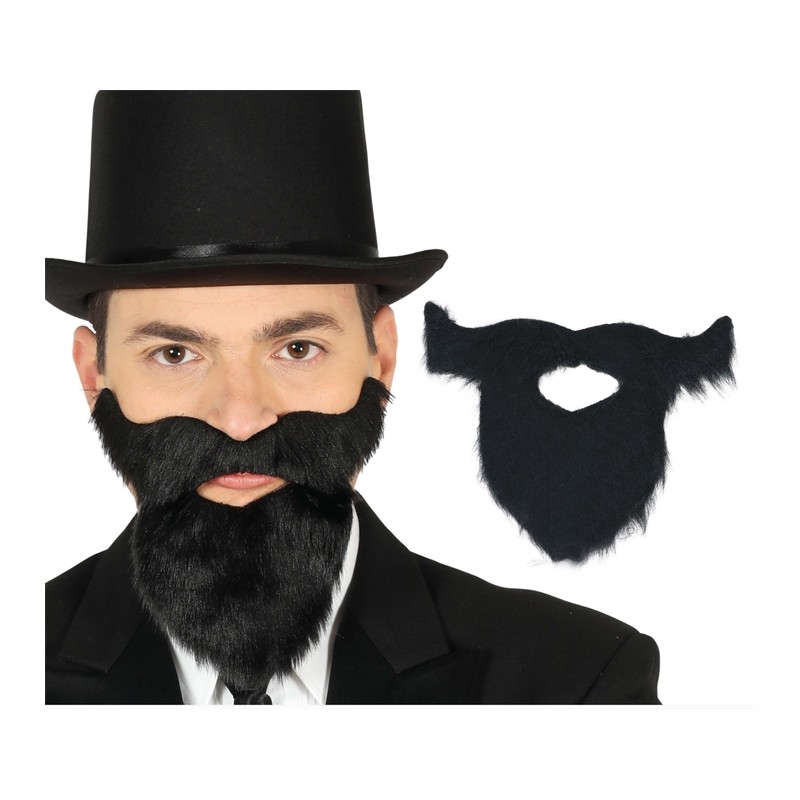 BARBE ET MOUSTACHE NOIR LONGUE 
