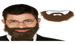 BARBE MOUSTACHE MARRON AVEC ELASTIQUE 