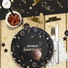 TRIO DE CONFETTIS NOIR ET OR JOYEUX ANNIVERSAIRE 