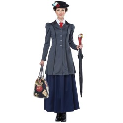 DEGUISEMENT FEMME NOURRICE ANGLAISE ( MARY POPPINS ) TAILLE M