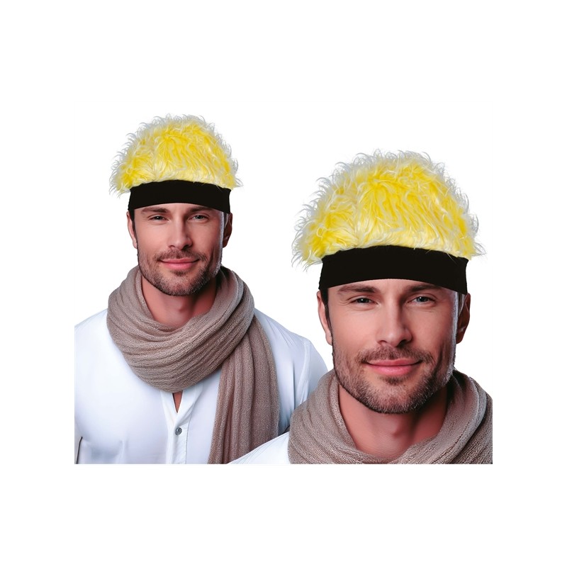 PERRUQUE JAUNE AVEC RUBAN 