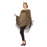 DEGUISEMENT PONCHO CHARLESTON NOIR ET OR MOTIFS ARTDECO A FRANGE TAILLE UNIQUE