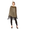 DEGUISEMENT PONCHO CHARLESTON NOIR ET OR MOTIFS ARTDECO A FRANGE TAILLE UNIQUE