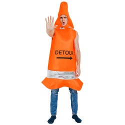 DEGUISEMENT CONE DE CHANTIER ORANGE TAILLE UNIQUE 