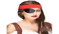 CACHE OEIL OU BANDEAU PIRATE NOIR SATIN