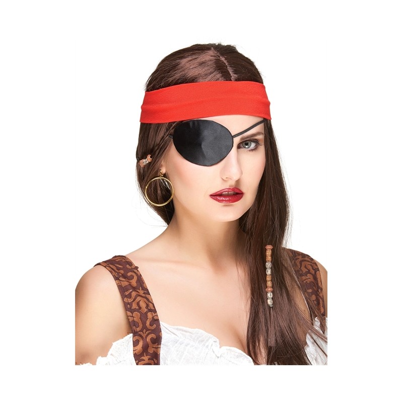 CACHE OEIL OU BANDEAU PIRATE NOIR SATIN
