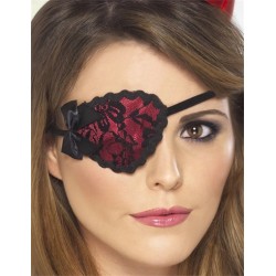 CACHE OEIL PIRATE DENTELLE ROUGE