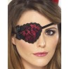 CACHE OEIL PIRATE DENTELLE ROUGE
