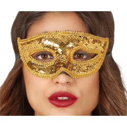 DEMI MASQUE LOUP OR BRILLANT 