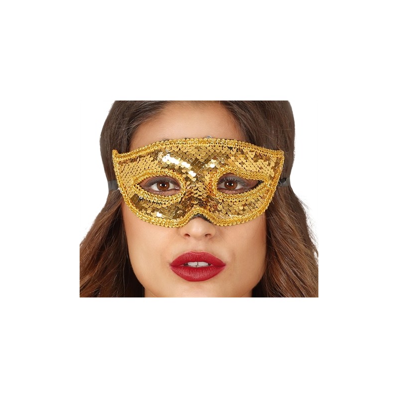 DEMI MASQUE LOUP OR BRILLANT 