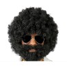 PERRUQUE AFRO AVEC BARBE NOIRE 