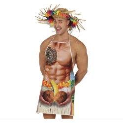 TABLIER HAWAI HOMME TATOUAGE MAORI ET NOIX DE COCO