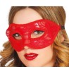 DEMI MASQUE LOUP DENTELLE ROUGE